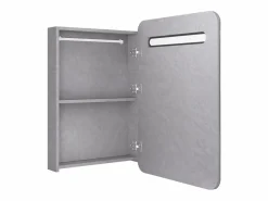 Online vidaxl Armario de baño con espejo y LED hormigón 60x11x80 cm Gris