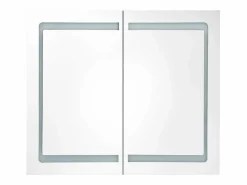 New Armario de baño con espejo y LED color roble 80x12x68 cm Mueble De Pared Para Baño