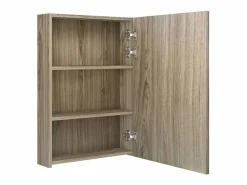 Outlet Armario de baño con espejo y LED color roble 50x13x70 cm Mueble De Pared Para Baño