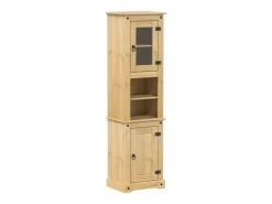 Clearance vidaxl Armario de baño «Corona» madera maciza de pino 50x40x185 cm Marru00f3n