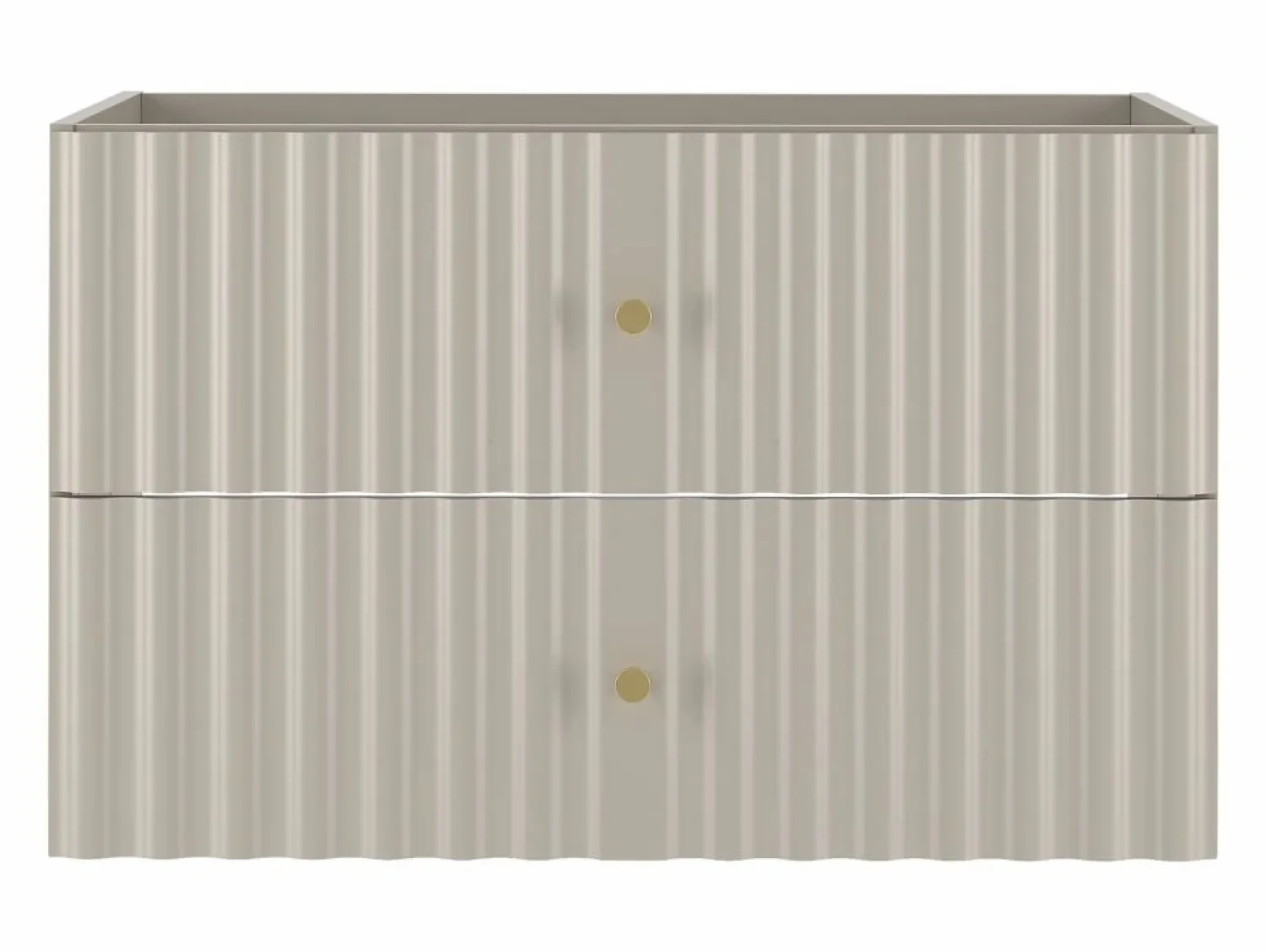 Clearance Armario de baño de cachemira para lavabo de 80 cm con frentes ranurados Aqua Beige
