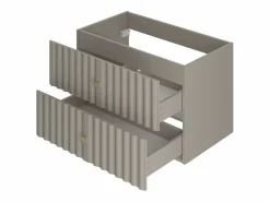 Clearance Armario de baño de cachemira para lavabo de 80 cm con frentes ranurados Aqua Beige
