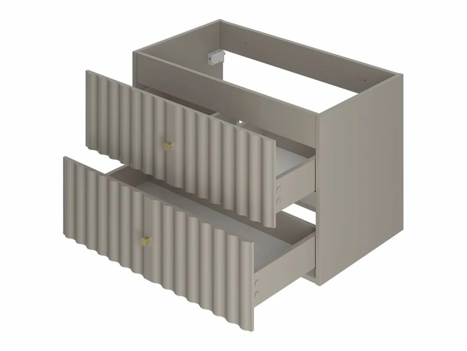 Clearance Armario de baño de cachemira para lavabo de 80 cm con frentes ranurados Aqua Beige