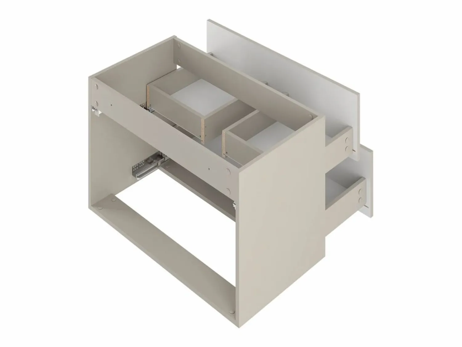 Clearance Armario de baño de cachemira para lavabo de 80 cm con frentes ranurados Aqua Beige