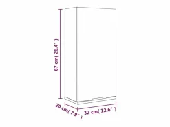 vidaxl Armario de baño de pared 32x20x67 cm