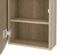 Outlet Armario de baño de pared con espejo ovalado - estanterías para el cuarto de baño - roble - RURI Mueble De Pared Para Baño|Mueble De Aseo