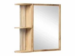 OZAIA Armario de baño de pared de teca con espejo - Ancho 65 x Prof. 20 x Alt. 65 cm - CIMAHI
