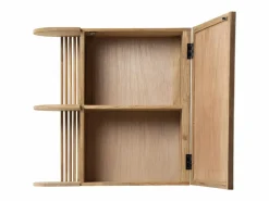OZAIA Armario de baño de pared de teca con espejo - Ancho 65 x Prof. 20 x Alt. 65 cm - CIMAHI