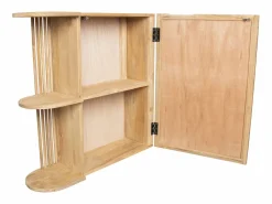 OZAIA Armario de baño de pared de teca con espejo - Ancho 65 x Prof. 20 x Alt. 65 cm - CIMAHI