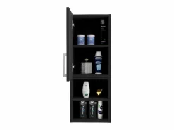 Clearance TuHome Armario de Baño de Pared Madrid, con estantes 80CM A X 25CM P X 30CM L Wengue Negro