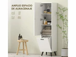 Hot Homcom Armario de baño Elite 2 puertas 144x35x31,5 cm Blanco