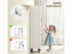 Hot Homcom Armario de baño Elite 2 puertas 144x35x31,5 cm Blanco