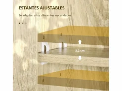 Outlet Basic Armario de baño Enebro Kleankin con espejo, estantes y toallero natural 70x60x15 cm Color natural claro