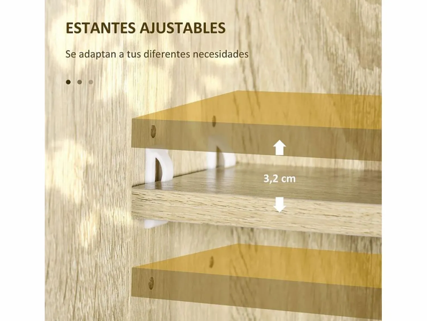 Outlet Basic Armario de baño Enebro Kleankin con espejo, estantes y toallero natural 70x60x15 cm Color natural claro