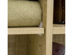 Outlet Basic Armario de baño Enebro Kleankin con espejo, estantes y toallero natural 70x60x15 cm Color natural claro