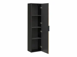 Vente-unique Armario de baño flotante natural claro y negro, 140 cm, MADELA