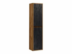 Clearance Armario de baño flotante natural y antracita, H170 cm, TIKITIKI Columna De Baño