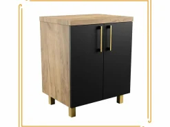 Armario de baño independiente de 60 cm para lavabo de encimera en roble craft . Mueble De Lavabo