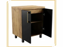 Armario de baño independiente de 60 cm para lavabo de encimera en roble craft . Mueble De Lavabo