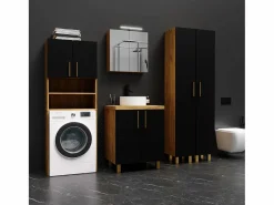 Armario de baño independiente de 60 cm para lavabo de encimera en roble craft . Mueble De Lavabo