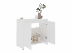 Outlet Armario de baño madera contrachapada 60x33x61 cm ES400725 Blanco