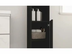 Outlet vidaxl Armario de baño madera contrachapada 30x30x179 cm Negro