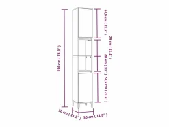 Online Armario de baño madera contrachapada 30x30x190 cm Columna De Baño