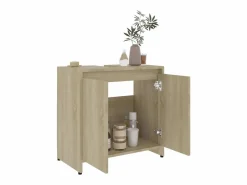 Hot Armario de baño madera contrachapada color roble 60x33x61 cm ES398208 Mueble De Pared Para Baño