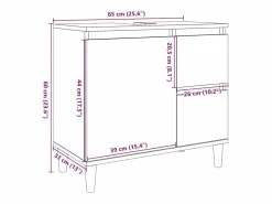 Discount Armario de baño madera contrachapada roble Sonoma 65x33x60 cm Estantería Sobre Inodoro