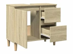 Discount Armario de baño madera contrachapada roble Sonoma 65x33x60 cm Estantería Sobre Inodoro