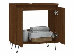 Armario de baño madera de ingeniería marrón roble 58x33x60 cm ES531127