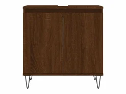 Armario de baño madera de ingeniería marrón roble 58x33x60 cm ES531127