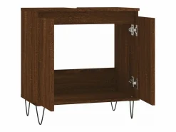 Armario de baño madera de ingeniería marrón roble 58x33x60 cm ES531127