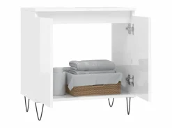 Clearance Armario de baño madera de ingeniería brillo 58x33x60 cm ES228604 Blanco