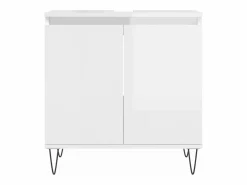 Clearance Armario de baño madera de ingeniería brillo 58x33x60 cm ES228604 Blanco