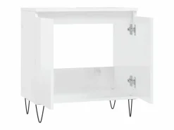 Clearance Armario de baño madera de ingeniería brillo 58x33x60 cm ES228604 Blanco