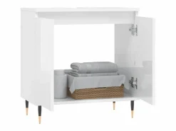 Armario de baño madera de ingeniería brillo 58x33x60 cm ES914987