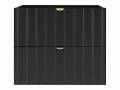 Best Armario de baño para lavabo de 60 cm con frentes ranurados Arcos Negro