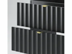 Best Armario de baño para lavabo de 60 cm con frentes ranurados Arcos Negro