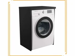 Hot Armario de baño para lavadora y secadora en . Ideal para guardar sus electrodomésticos Negro