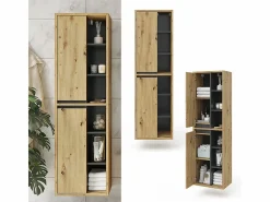 Online Vicco Armario de baño roble artesanal 50x33x170 viola Color natural claro