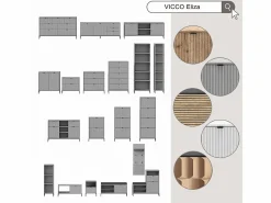 New Vicco Armario de baño roble vikingo 40x35x190 eliza Color natural oscuro