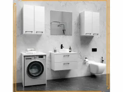 Armario de baño sobre lavadora y secadora, columna de almacenamiento para electrodomésticos en color .