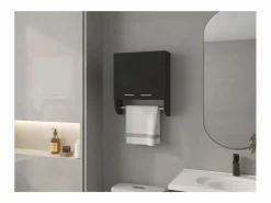 Hot Armario de baño, wengué Negro