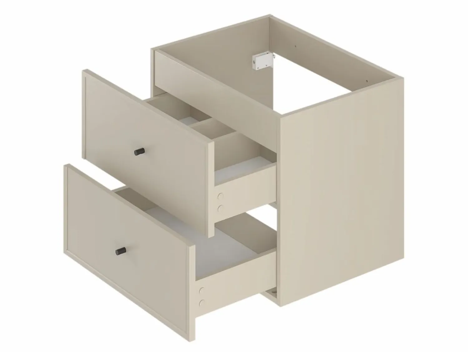 Armario de cachemira para lavabo 60 cm, 2 cajones Marco