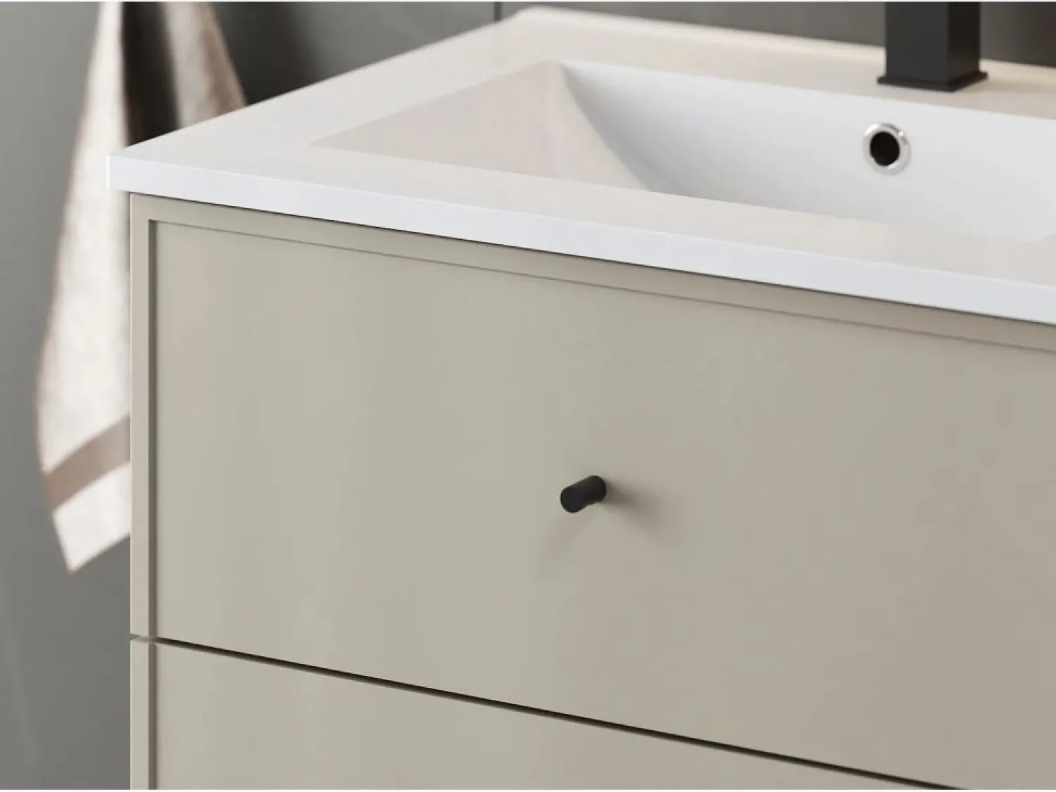 Armario de cachemira para lavabo 60 cm, 2 cajones Marco