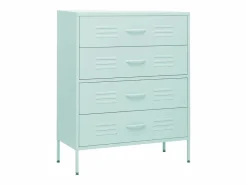 vidaxl Armario de cajones de acero verde mint 80x35x101,5 cm