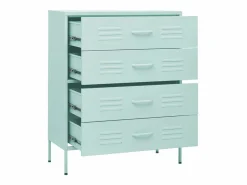 vidaxl Armario de cajones de acero verde mint 80x35x101,5 cm