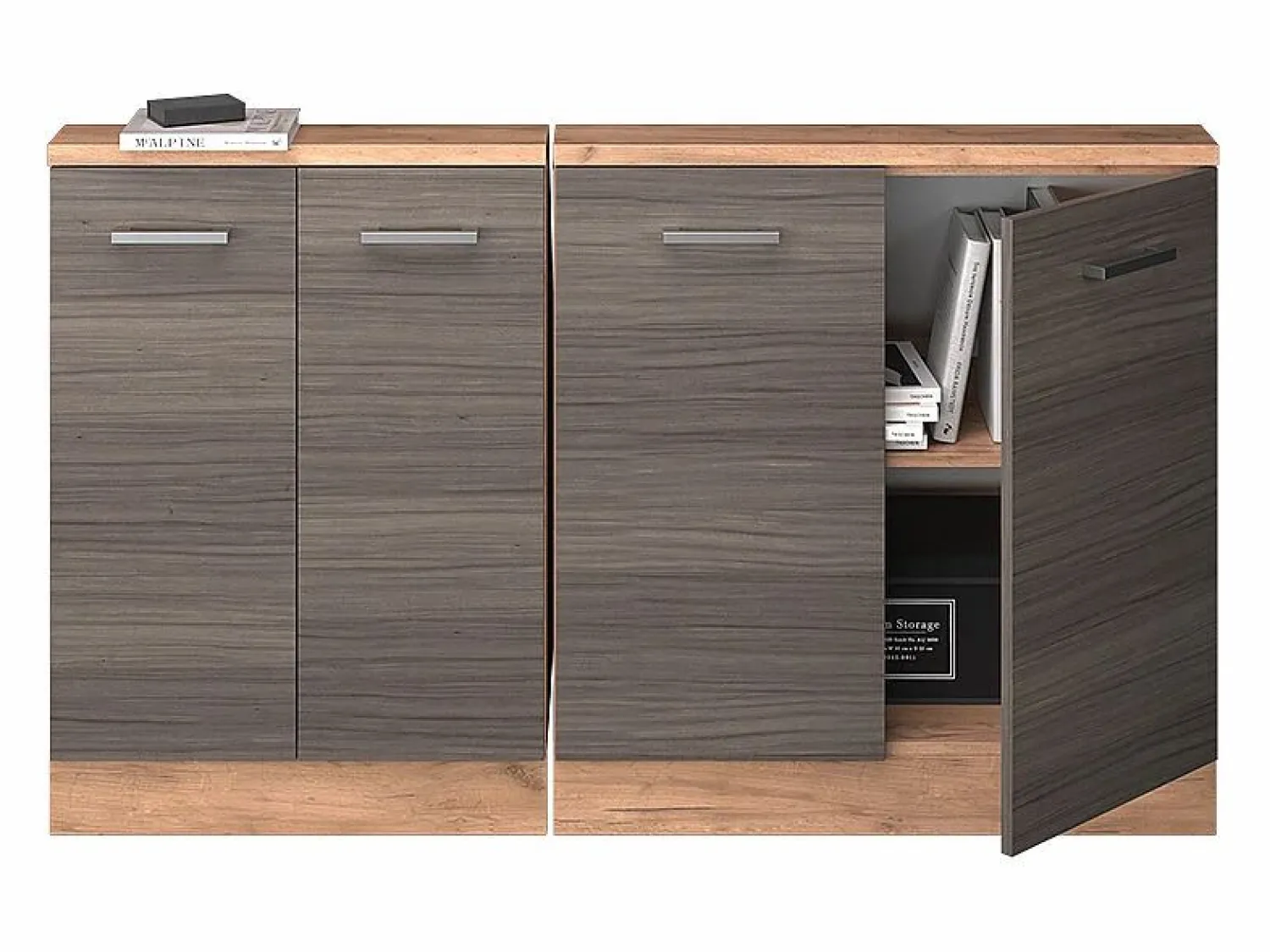 Discount Vicco Armario de cocina para techo inclinado gris noble 140x46x81.6 r-line Gris claro