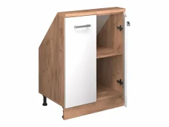Vicco Armario de cocina para techo inclinado alto brillo 60x46x81.6 r-line